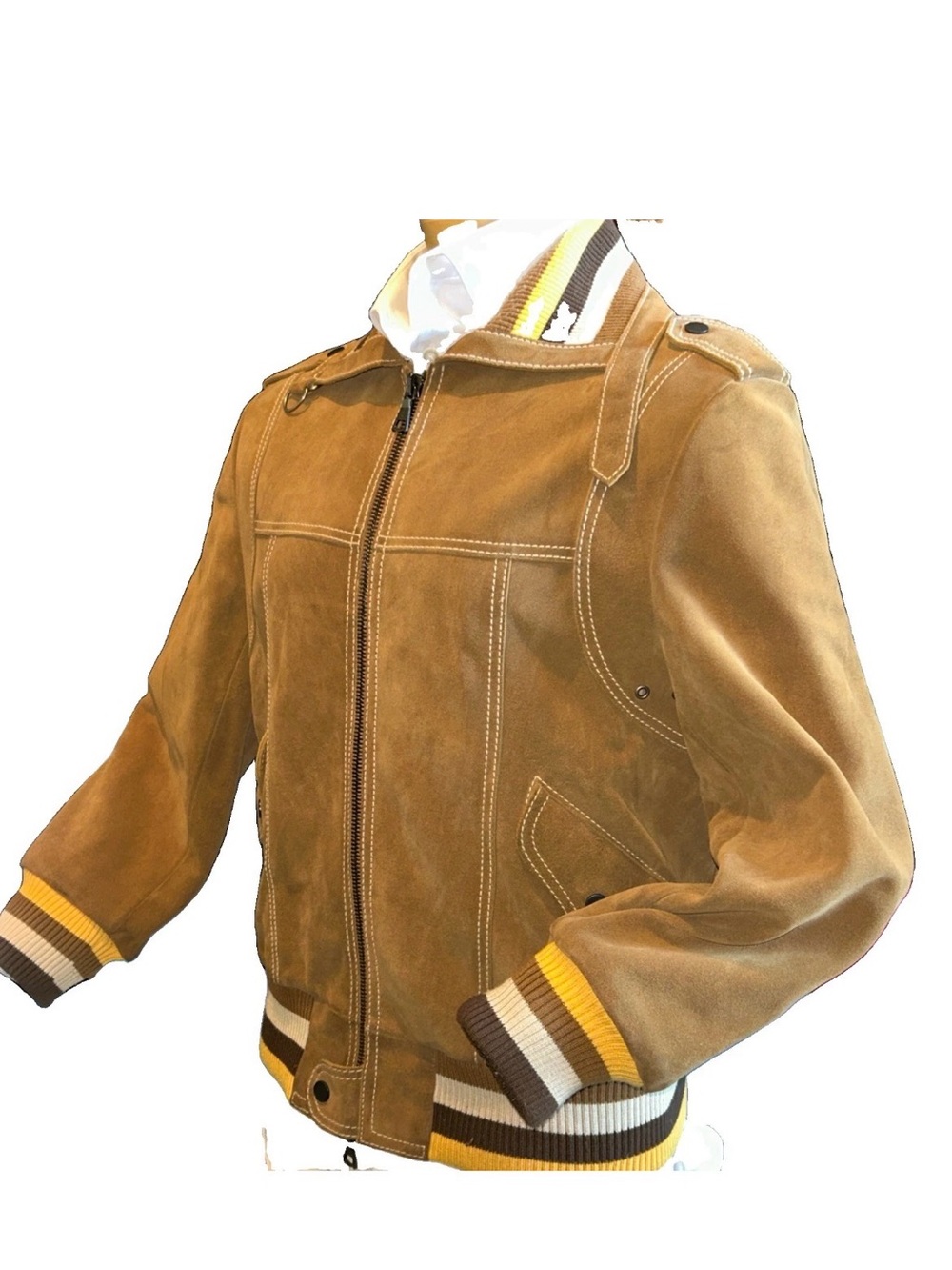 John Varvatos Men’s York Brown Suede Thick Leather Jacket Sz50 RP $1695 Rare